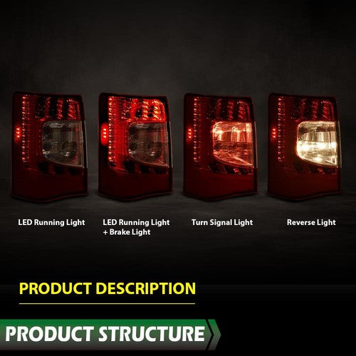 Solid Spare LED Tail Light Brake Lamp Left Side Fit For 2011-2016 Chrysler Town & Country