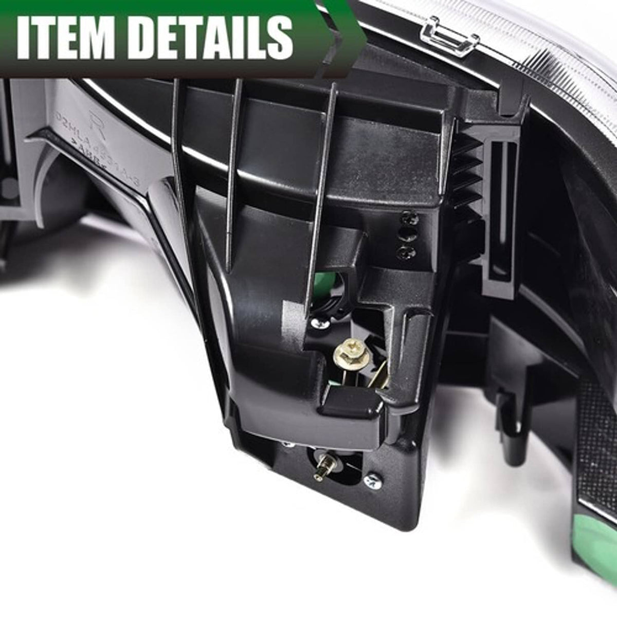 Solid Spare Fit For 1999-2002 Chevy Silverado/2000-2006 Suburban Black/Chrome Headlight Lamp