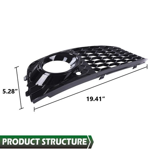 Solid Spare RS4 Style Honeycomb Fog Light Cover Fit For Audi A4 B8 2009-2012 Standard Bumper