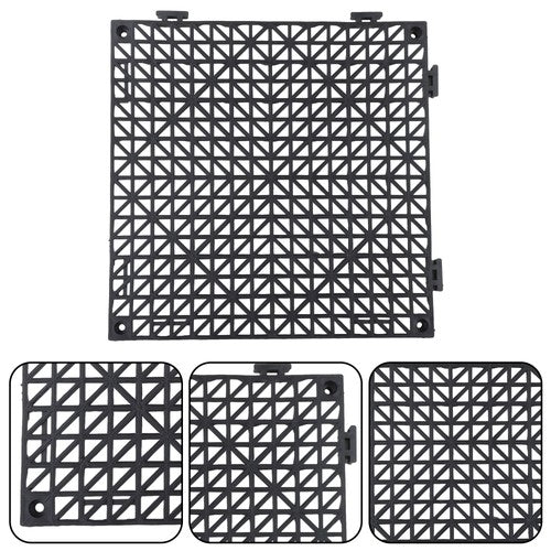 Solid Spare Interlocking Tiles Drainage Tile 12×12inch for Bathroom Deck Patio 50PCS Black