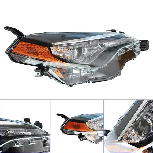 Solid Spare For Toyota Corolla L LE Eco 2017-2019 Headlight Replacement Halogen Clear Lens R
