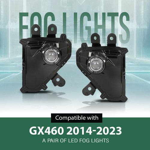 Solid Spare LED Fog Lights Driving Lamps Left+Right Side Fit For 2014-2023 Lexus GX460 GX400