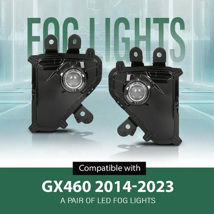 Solid Spare LED Fog Lights Driving Lamps Left+Right Side Fit For 2014-2023 Lexus GX460 GX400