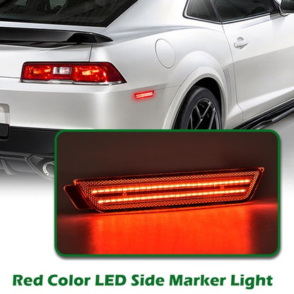 Solid Spare Fit For 10-15 Chevrolet Camaro Clear LED Side Marker Lights Rear Left+Right