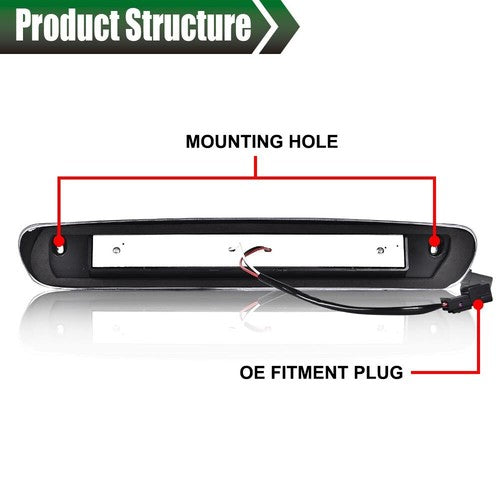 Solid Spare Fit For 07-2014 Chevy Silverado GMC Sierra Clear LED 3rd Brake Light Cargo Lamp