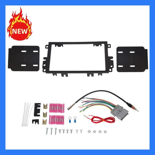Solid Spare Double Din Stereo Radio Install Dash Kit w Antenna Adapter Wire Harness For GMC
