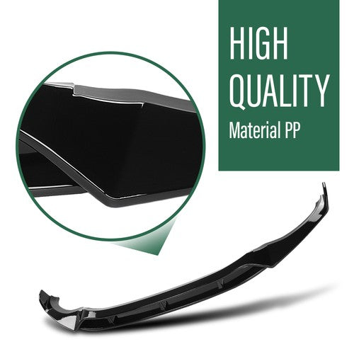 Solid Spare Fit For 18-21 BMW X3 G01 X4 G02 M-Sport Bumper Front Lip Splitter Glossy Black