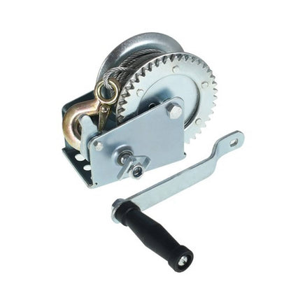 Solid Spare Manual Crank Winch & Boat Winch 1500 lbs With 5.0mm*10m Rope New Silvery