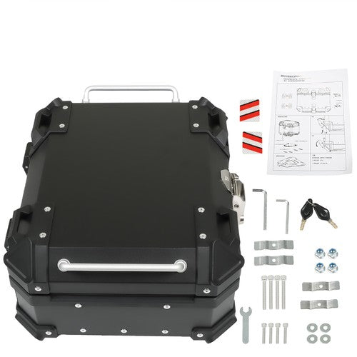 Solid Spare Motorcycle Aluminum Trunk Rear Top Case Luggage Tour Tail Tool Box Lock 22L
