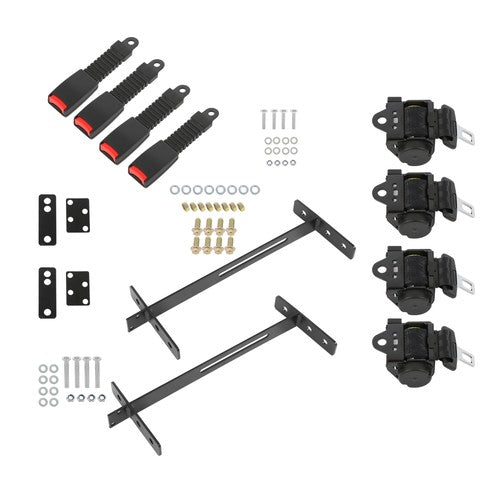 Solid Spare Golf Cart Seat Belts and Bracket Kit For EZGO Yamaha Club Car 61in Retractable