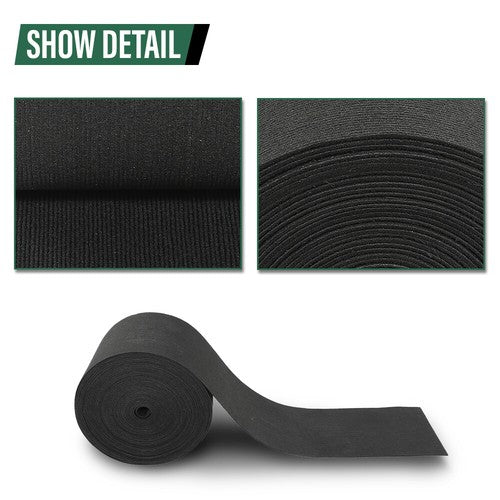 Solid Spare 12" x 100' Ribbed Bunk Carpet / Marine Boat Trailer Runners / Outdoor - Black