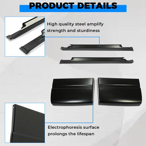 Solid Spare Rocker Panel Cab Corner Kit For 88-98 Chevy&GMC C/K 15 25 3500 2DR Extended Cab