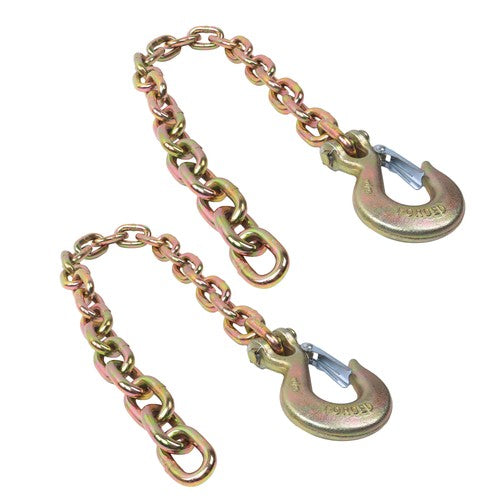 Solid Spare 3/8"×35" 2 Pcs G70 26400Lbs Trailer Safety Chain With Clevis Slip Hook