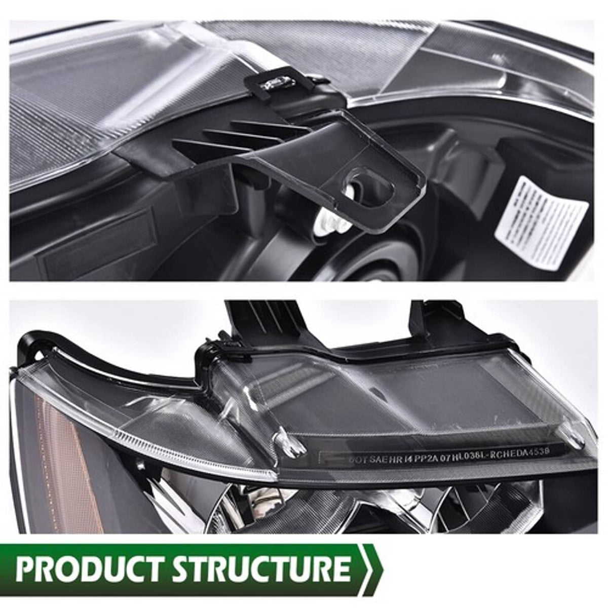 Solid Spare Fit For 2007-2014 Chevy Tahoe Suburban 1500 Black Headlight Headlamp Right Side