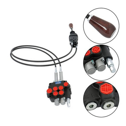 Solid Spare P80 Remote Control Valve Kit: 2 Spool Valve 21GPM + Joystick New+ Cables
