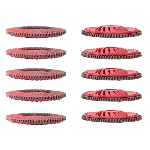 Solid Spare 10 Pcs 60 Grit 4-1/2" x 7/8" Ceramic Grinding Wheel Type 29 Flap Discs