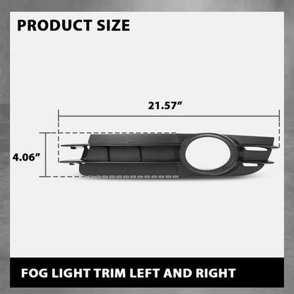 Solid Spare Fog Light Bezel Lamp Trim Fit For 06-08 Audi A6 05-08 A6 Quattro Sedan LH RH