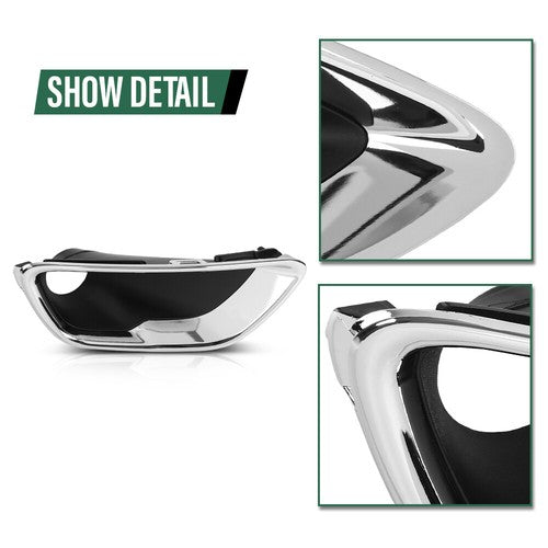 Solid Spare Front Bumper Fog Light Bezel Lamp Trim Fit For 2016-2020 Jeep Grand Cherokee