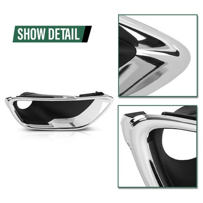 Solid Spare Front Bumper Fog Light Bezel Lamp Trim Fit For 2016-2020 Jeep Grand Cherokee