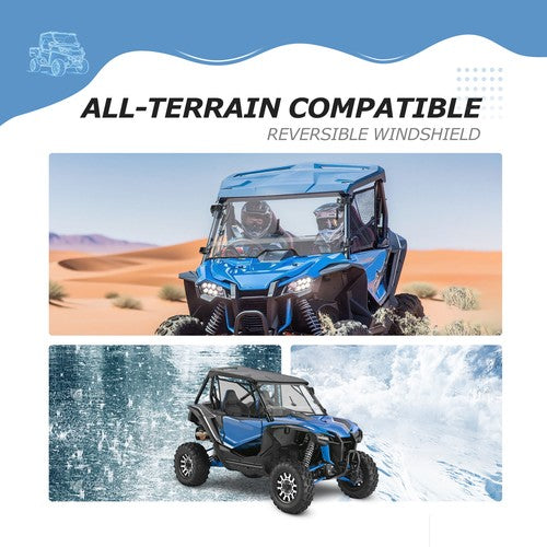 Solid Spare 2-IN-1 Coated Windshield Flip Scratch Resistant For Honda Talon 1000X1000R 2019+