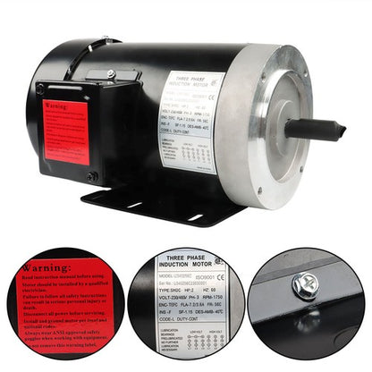 Solid Spare 1800 RPM 2 HP General Electric Motor 3 Phase 56C Frame TEFC 230 / 460 Volt New
