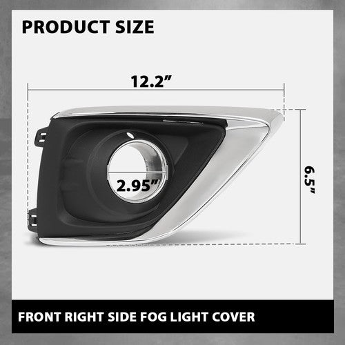 Solid Spare Fit For 2019-2020 Buick Envision Fog Light Bezel Lamp Cover w/ Chrome Trim Right