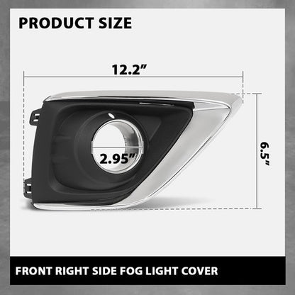 Solid Spare Fit For 2019-2020 Buick Envision Fog Light Bezel Lamp Cover w/ Chrome Trim Right