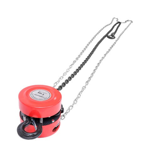 Solid Spare Chain Hoist Chain Block 1 Ton Capacity 10 Feet Lift Steel Construction Red