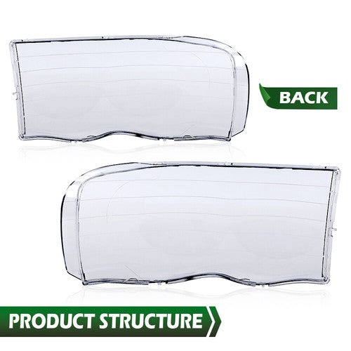 Solid Spare Fit For 2002-2005 Dodge Ram 1500 2500 3500 Clear Headlight Replacement Lens