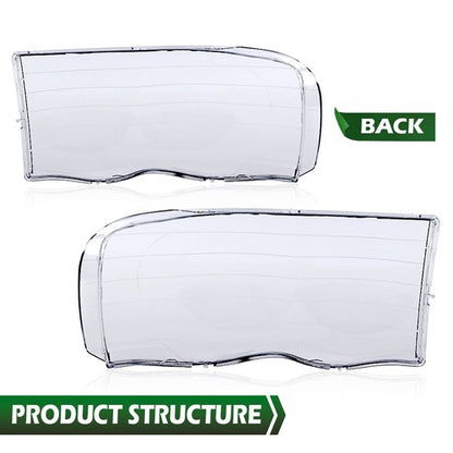 Solid Spare Fit For 2002-2005 Dodge Ram 1500 2500 3500 Clear Headlight Replacement Lens