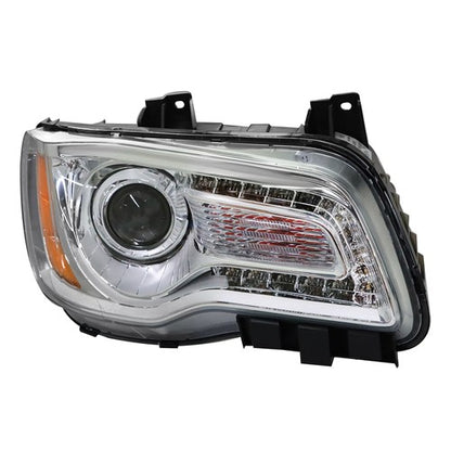 Solid Spare Single Right Side For Chrysler 300 2011-2014 Headlight Chrome Halogen Clear Lens