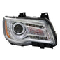 Solid Spare Single Right Side For Chrysler 300 2011-2014 Headlight Chrome Halogen Clear Lens