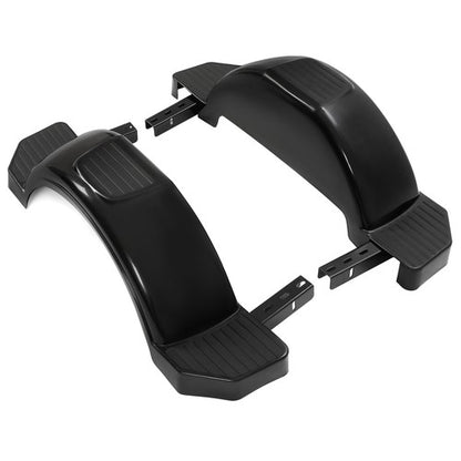 Solid Spare Glossy Black 2 (TWO) SINGLE AXLE TRAILER FENDERS FOR 13" WHEELS TIRES SKIRT BOAT