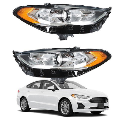 Solid Spare Headlight Fit For Ford Fusion 2017-2019 Headlamps Driver + Passenger Side Pair