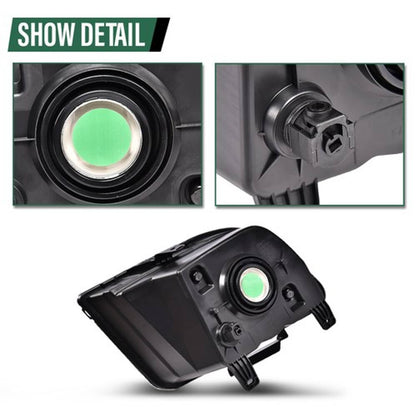 Solid Spare Headlights Fit For Ford Mustang 2005-2009 Black Housing Smoke Lens Headlamps