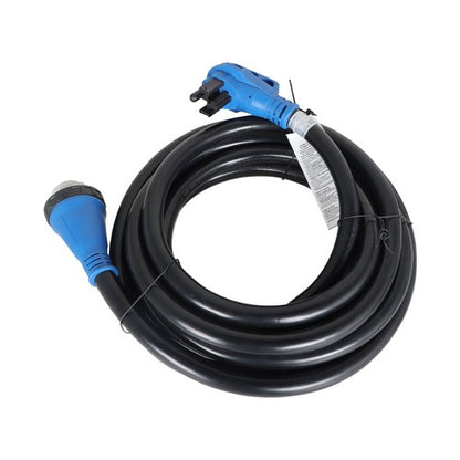 Solid Spare 50A 25FT RV Power Extension Cord W/ LED & Twist Lock Plug Inlet 125/250V