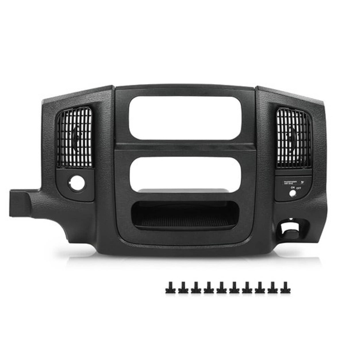 Solid Spare Radio Control A/C Heat Dash Bezel Fit For 02-05 Dodge Ram 1500 2500 3500 Black