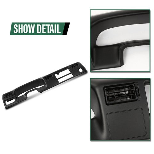 Solid Spare Fit For 1999-2004 Ford F-250 F-350 Dash Cluster Radio Bezel Trim Panel Black