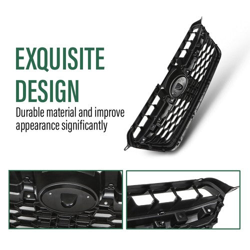Solid Spare Fit For 2012-2014 Subaru Impreza Black Front Bumper Upper Grille w/ Chrome Tirm