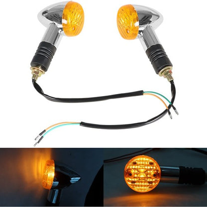 Solid Spare 2x Front Rear Turn Signal Blinker Indicator Light Motorcycle Amber Chrome NEW