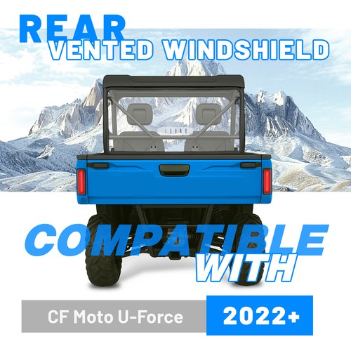 Solid Spare Rear Windscreen Windshield Back Window For CF MOTO UForce 600 2021-2025 Clear