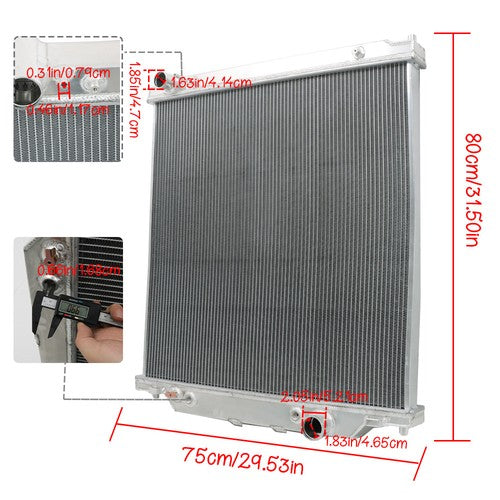 Solid Spare 3 Row Aluminum Radiator For 2003-05 06 07 Ford F-250 F-350 F450 6.0L Powerstroke