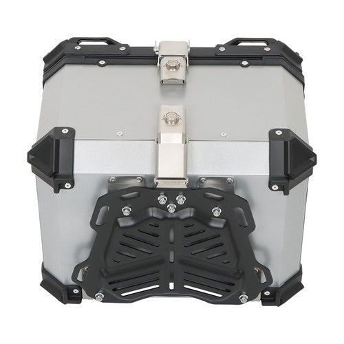 Solid Spare 45L Silver Motorcycle Luggage Waterproof Tail Box Scooter Trunk Storage Top Case