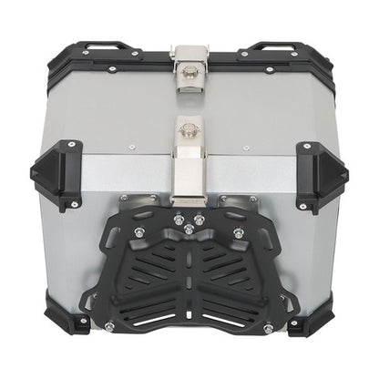 Solid Spare 45L Silver Motorcycle Luggage Waterproof Tail Box Scooter Trunk Storage Top Case