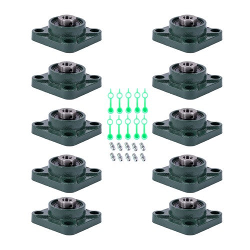Solid Spare 10pcs UCF201-8 Pillow Block Bearing 1/2" Bore 4-Bolt Self-Aligning Solid Base