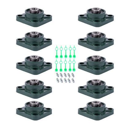 Solid Spare 10pcs UCF201-8 Pillow Block Bearing 1/2" Bore 4-Bolt Self-Aligning Solid Base