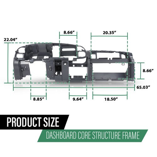 Solid Spare Fit For 1998-2001 Dodge Ram Dashboard Dash Core Structure Frame Mount Gray