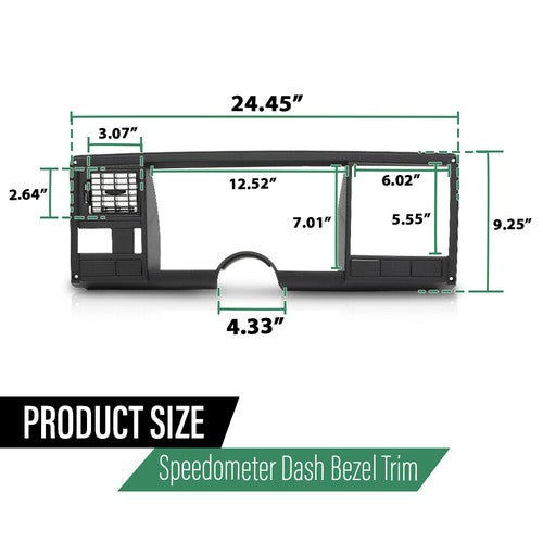 Solid Spare Gauge Cluster Dash Bezel Trim Black Fit For 1988-1994 Chevrolet GMC C/K Truck