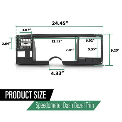 Solid Spare Gauge Cluster Dash Bezel Trim Black Fit For 1988-1994 Chevrolet GMC C/K Truck