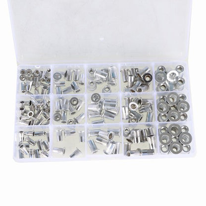 Solid Spare 150 Pack Aluminum Rivet Nut Kit Rivnut Nutsert Standard Inch SAE Imperial